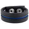 The Red Cockring en cuir 3 Pressions Noir-Bleu